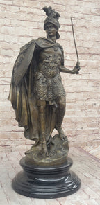 Mars God of War Bronze Metal Warrior Statue Sculpture Figure on Marble Base 29" x 13"