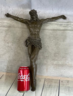 Jesus Christ on Cross Wall Hanging Crucifix Sculpture 18.5" x 17.5"