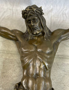 Jesus Christ on Cross Wall Hanging Crucifix Sculpture 18.5" x 17.5"