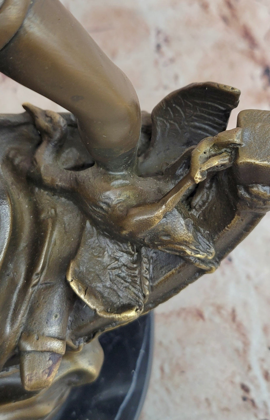 Bronze Native American Canoe Sculpture – Indian Warrior in Boat Statue