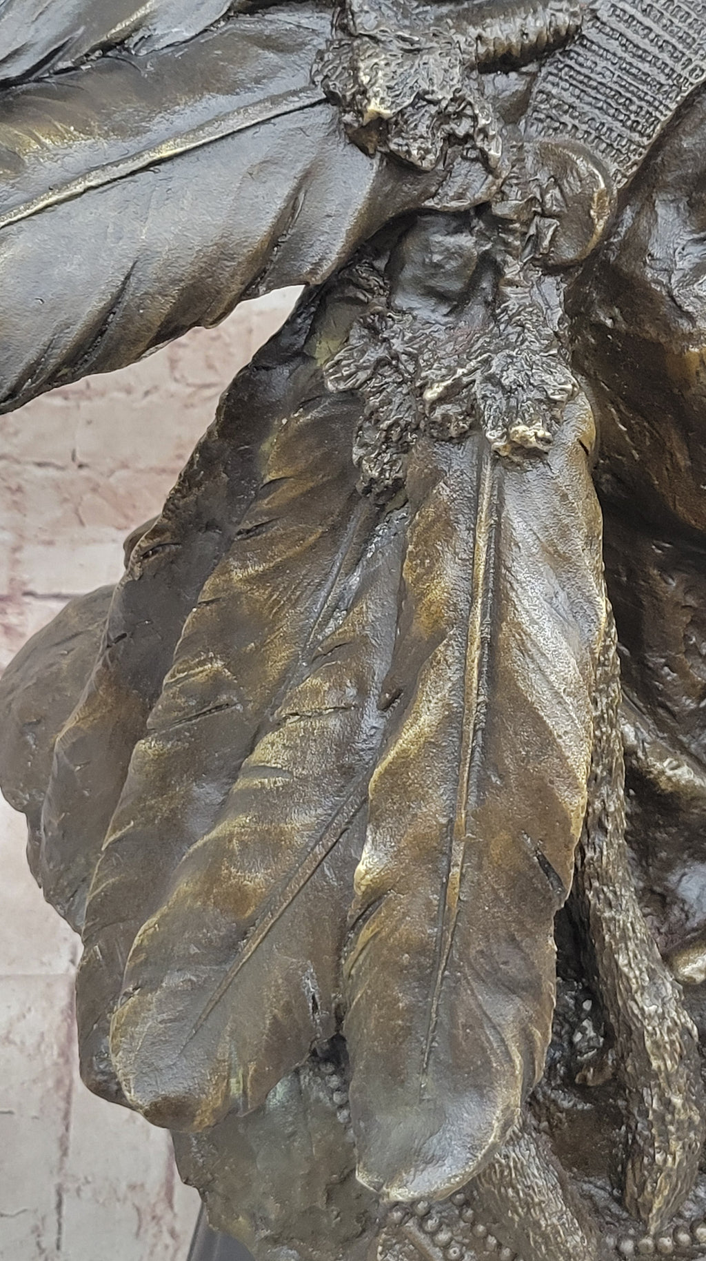 Carl Kauba Native American Indian Chief in War Bonnet Bust Bronze Sculpture Statue