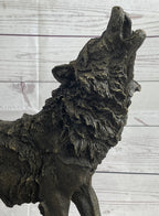 Extra Large Wild Animal Life Wolf Dog Bronze Sculpture Hot Cast Marble Figurine
