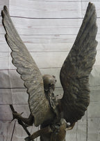 Winged Warrior Angel Archangel w/ Sword Bronze Statue Sculpture Figure 37" x 13"