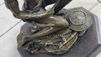 Xena Warrior Amazon Fantasy Girl Bronze Sculpture Statue Figure on Marble Base
