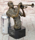 Modern Jazz Trumpeter Bronze Statue Musical Art Bust