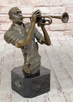Modern Jazz Trumpeter Bronze Statue Musical Art Bust