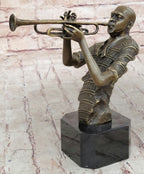 Modern Jazz Trumpeter Bronze Statue Musical Art Bust