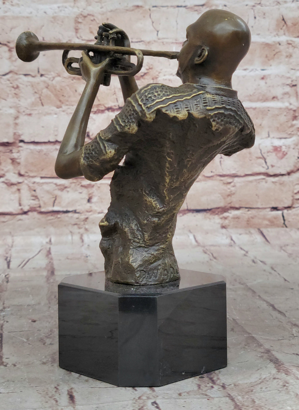 Modern Jazz Trumpeter Bronze Statue Musical Art Bust