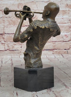 Modern Jazz Trumpeter Bronze Statue Musical Art Bust