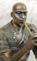 Modern Jazz Trumpeter Bronze Statue Musical Art Bust