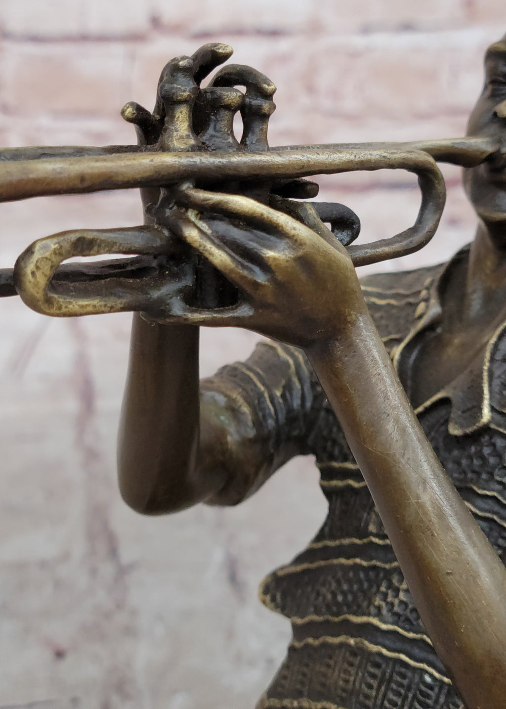 Modern Jazz Trumpeter Bronze Statue Musical Art Bust