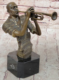 Modern Jazz Trumpeter Bronze Statue Musical Art Bust