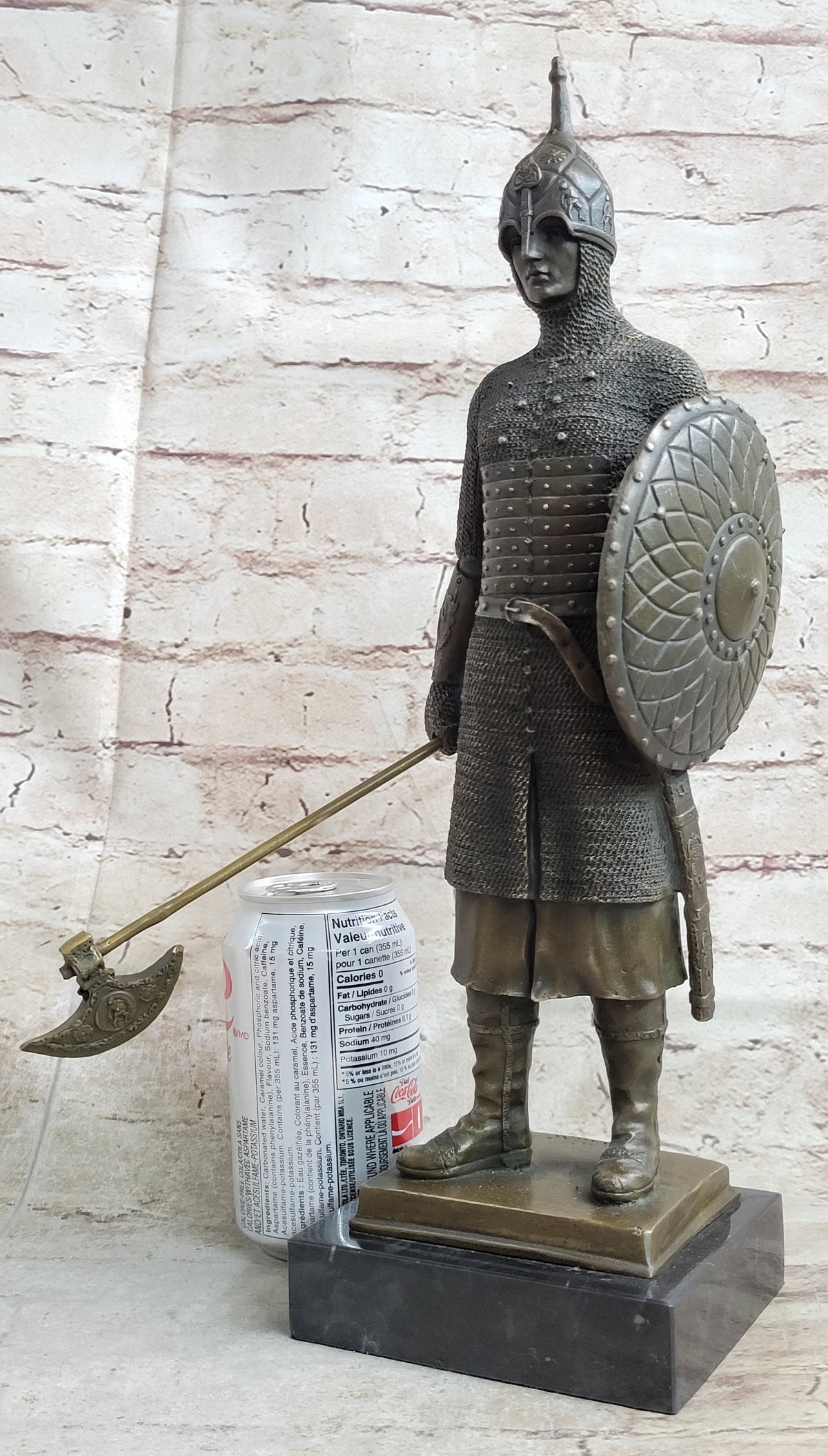 Bronze Large Medieval Art Knight Warrior Middle Ages Sculpture Statue Figurine