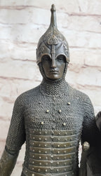 Bronze Large Medieval Art Knight Warrior Middle Ages Sculpture Statue Figurine