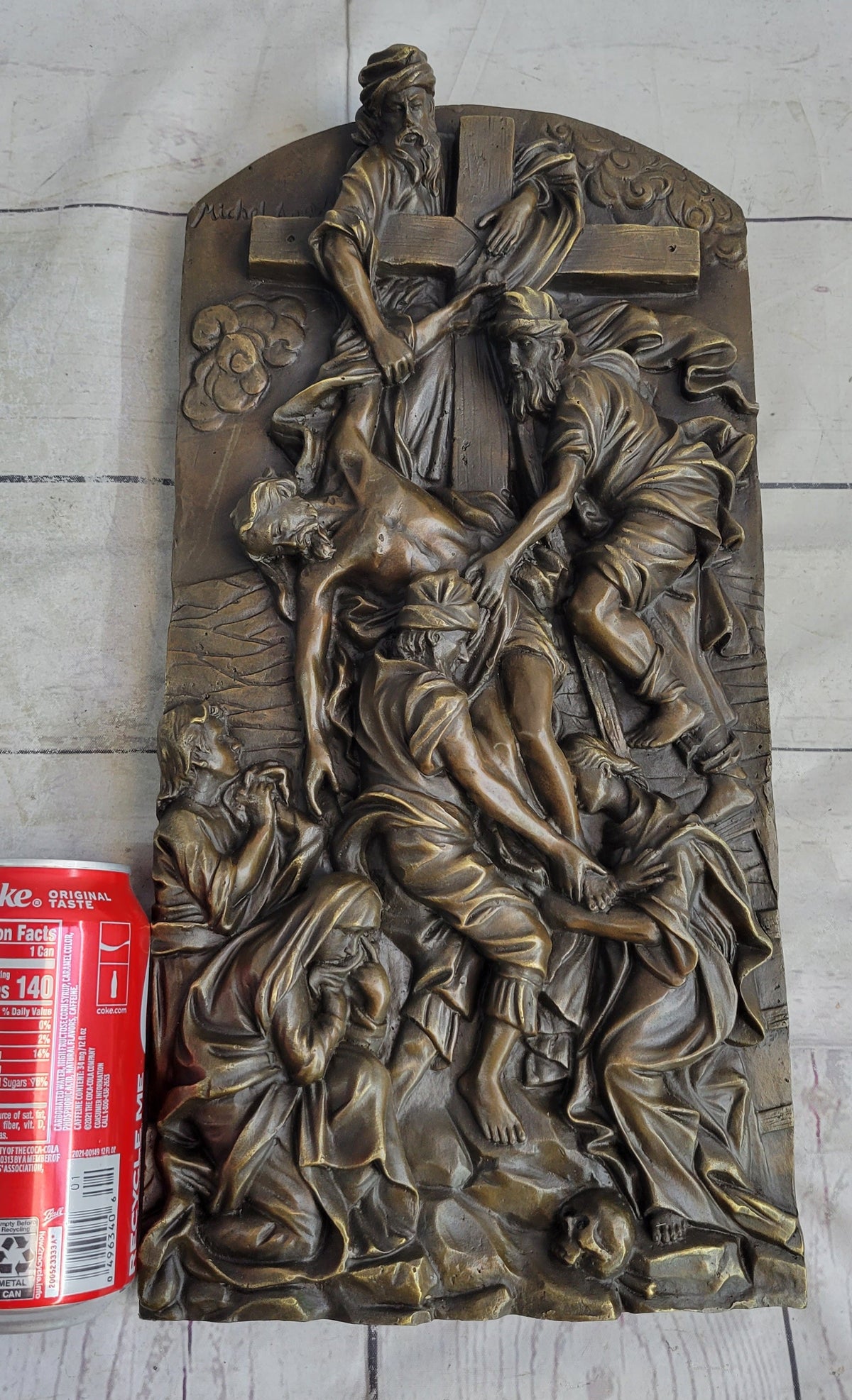 Hot Cast Bronze Wall Hanging Mounted Art Plaque The Cavalry Crucifixion of Jesus Christ