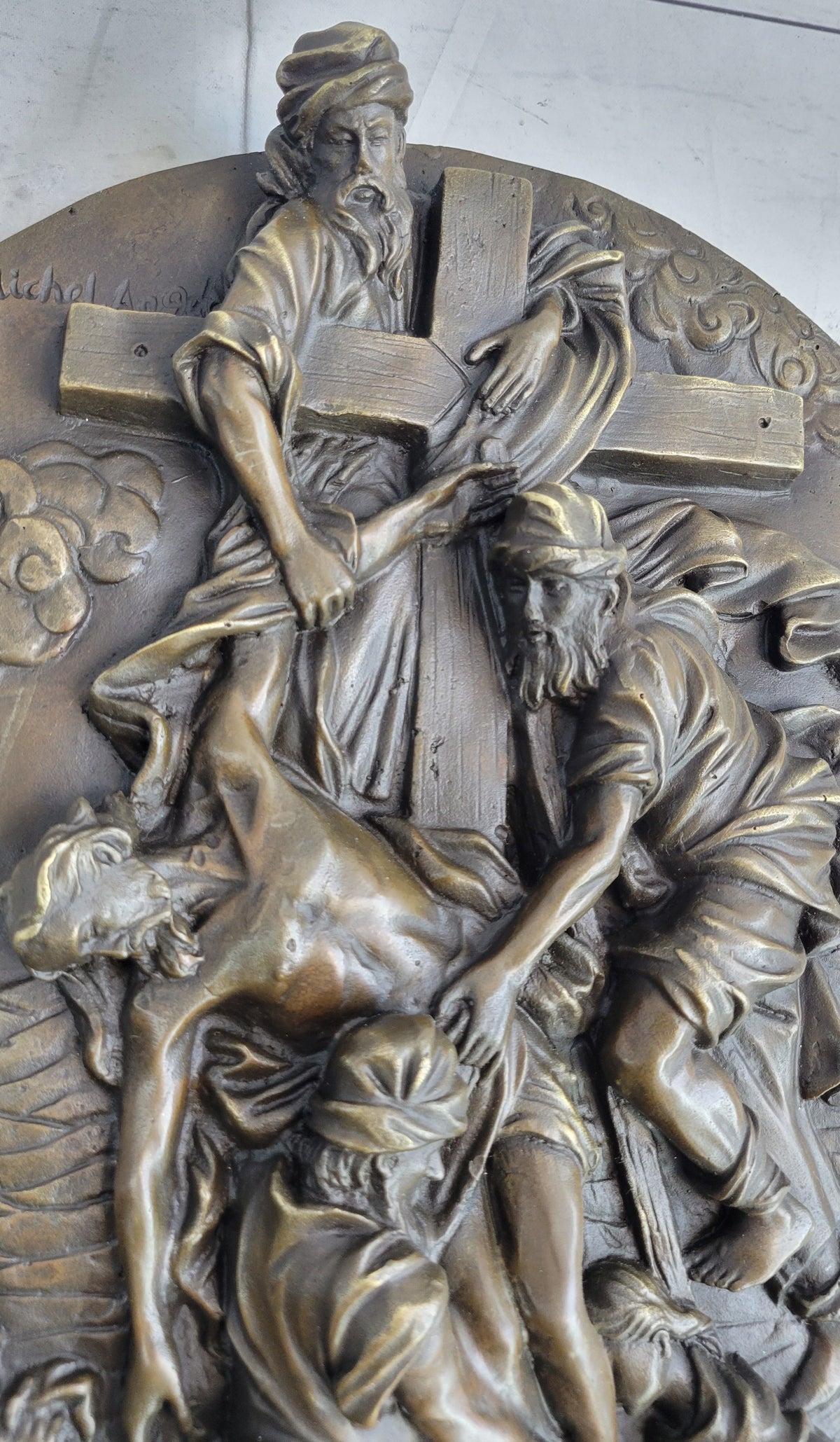 Hot Cast Bronze Wall Hanging Mounted Art Plaque The Cavalry Crucifixion of Jesus Christ