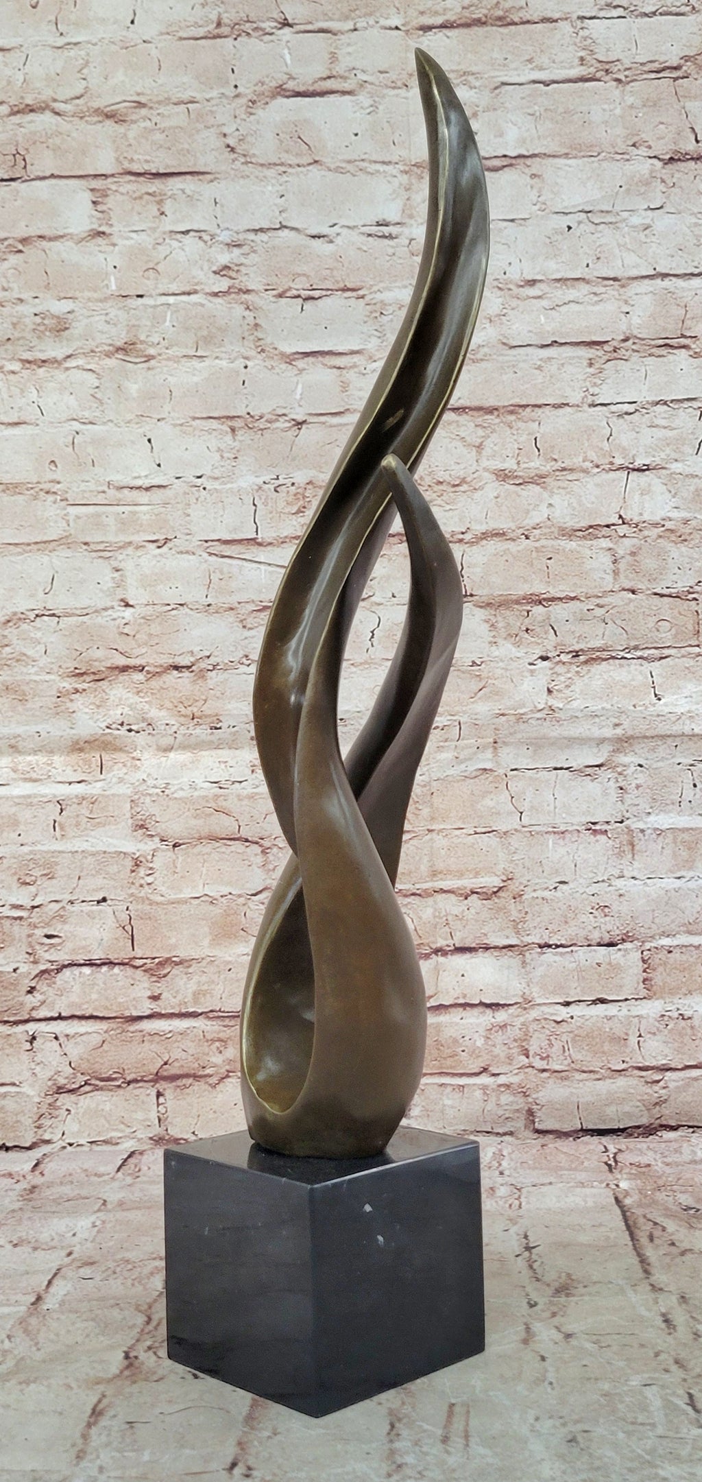 Modern Abstract Bronze Sculpture Fluid Organic Form Art Statue