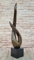 Modern Abstract Bronze Sculpture Fluid Organic Form Art Statue