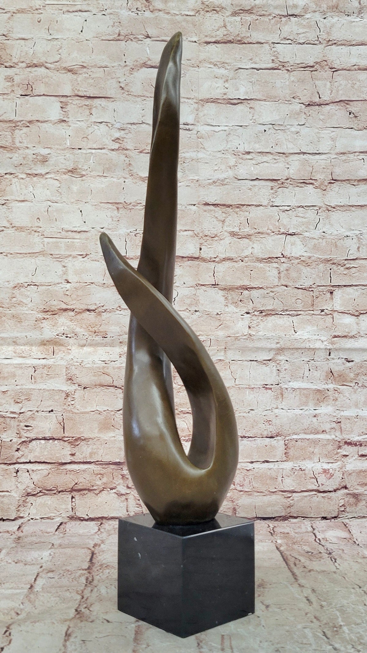 Modern Abstract Bronze Sculpture Fluid Organic Form Art Statue
