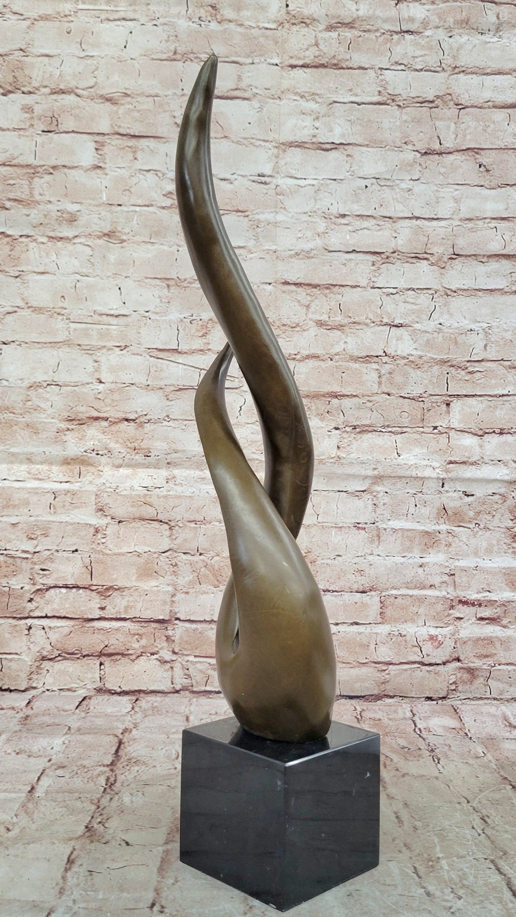 Modern Abstract Bronze Sculpture Fluid Organic Form Art Statue