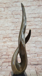 Modern Abstract Bronze Sculpture Fluid Organic Form Art Statue