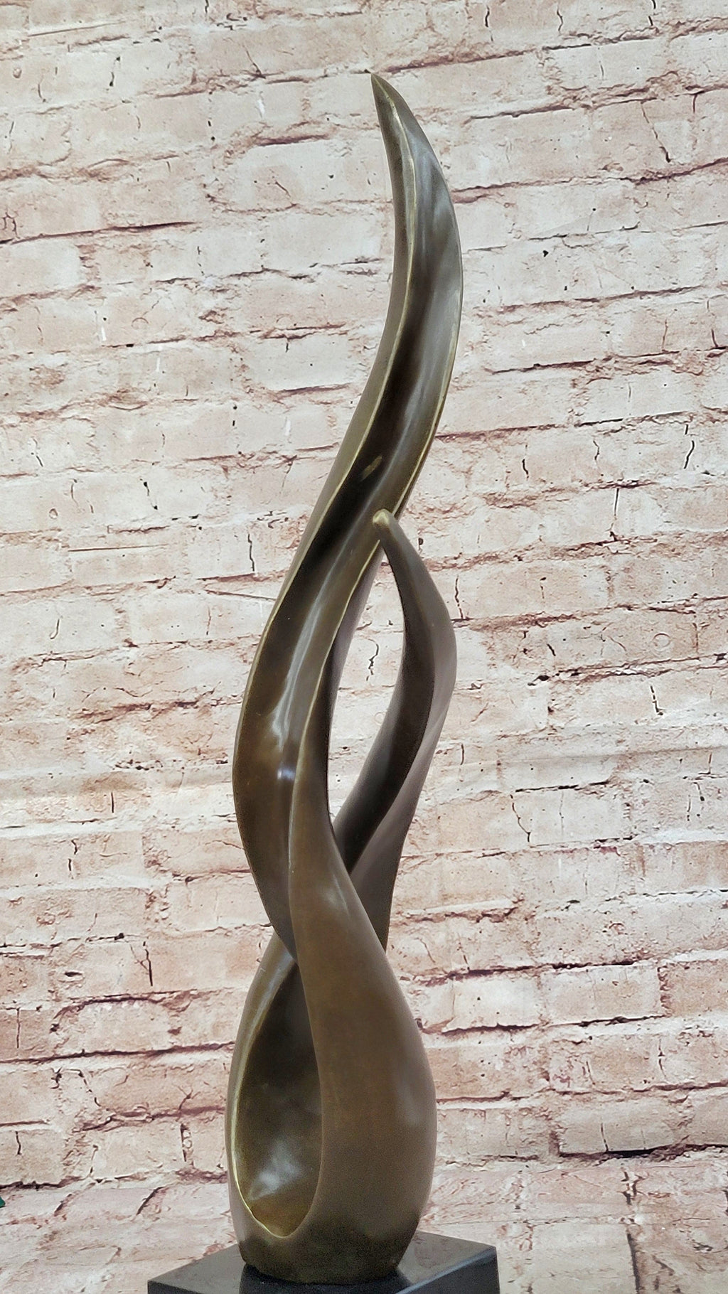 Modern Abstract Bronze Sculpture Fluid Organic Form Art Statue