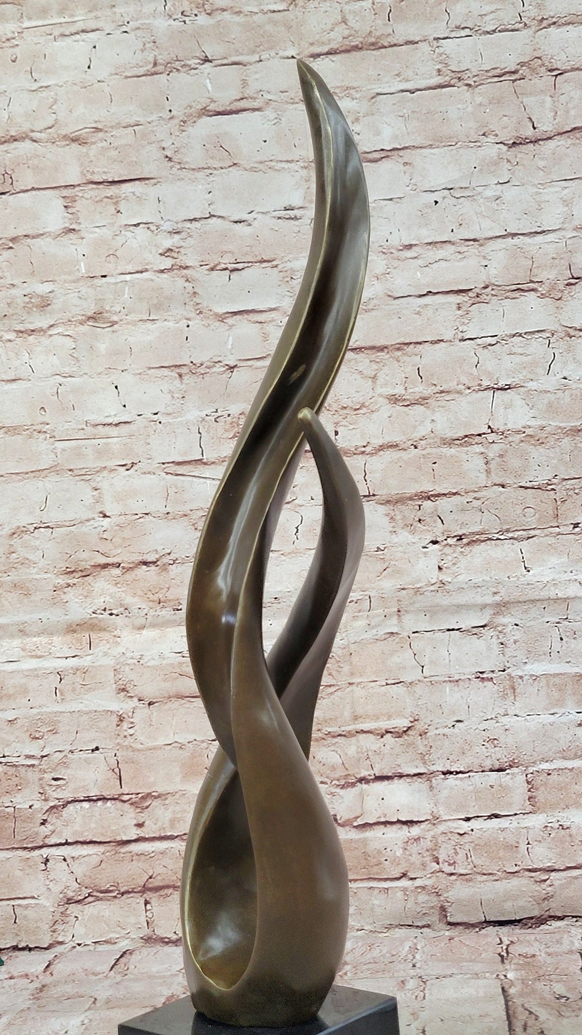 Modern Abstract Bronze Sculpture Fluid Organic Form Art Statue