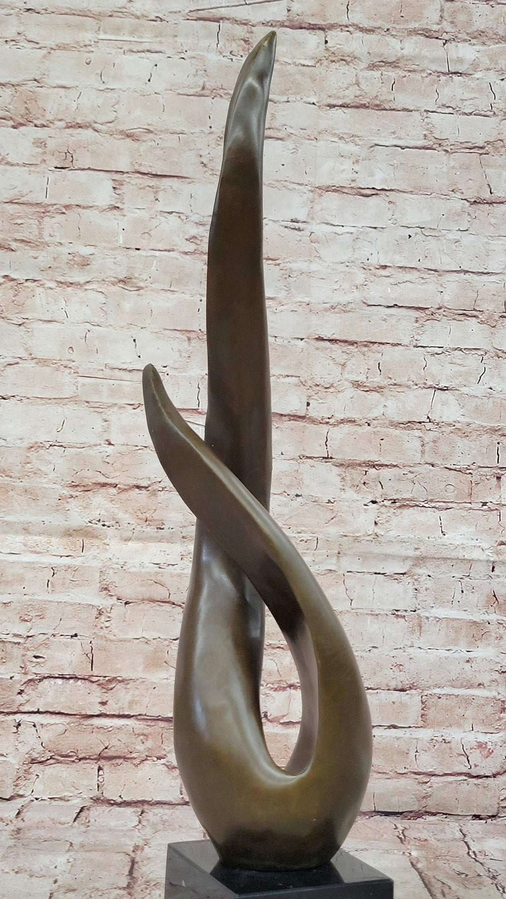 Modern Abstract Bronze Sculpture Fluid Organic Form Art Statue