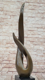 Modern Abstract Bronze Sculpture Fluid Organic Form Art Statue