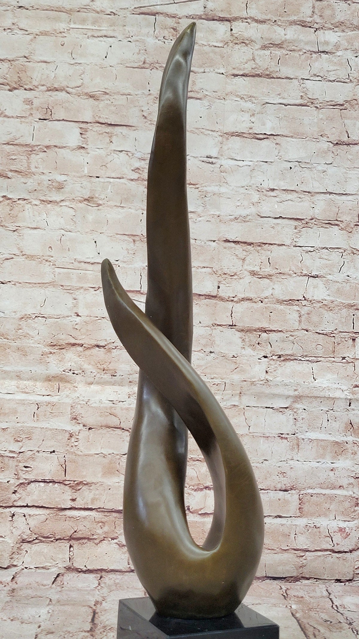 Modern Abstract Bronze Sculpture Fluid Organic Form Art Statue