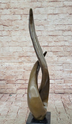 Modern Abstract Bronze Sculpture Fluid Organic Form Art Statue