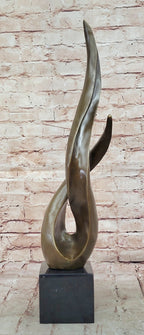 Modern Abstract Bronze Sculpture Fluid Organic Form Art Statue