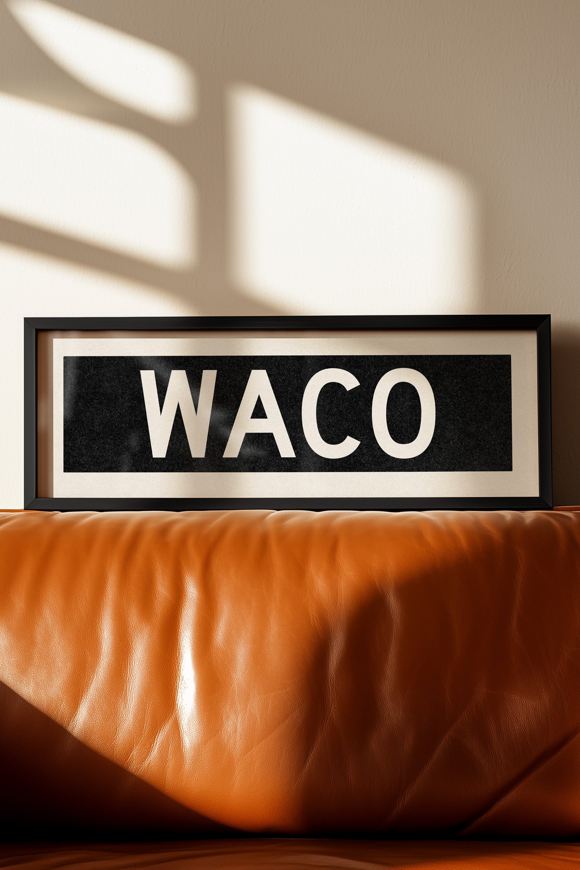 Framed Waco Bus Scroll Sign