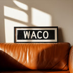 Framed Waco Bus Scroll Sign