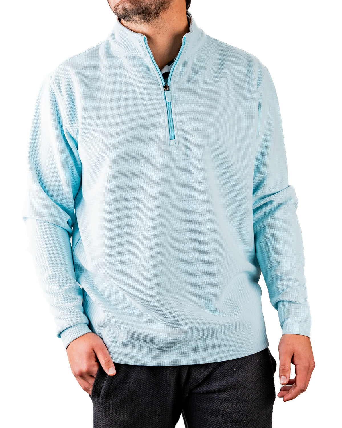 Player Preferred™ Waffle Grid Pullover - Ice Blue