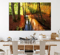 Wall Art Landscape Canvas Print Small River Inside Colorful Forest