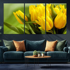 Wall Art Yellow Tulips Canvas Print