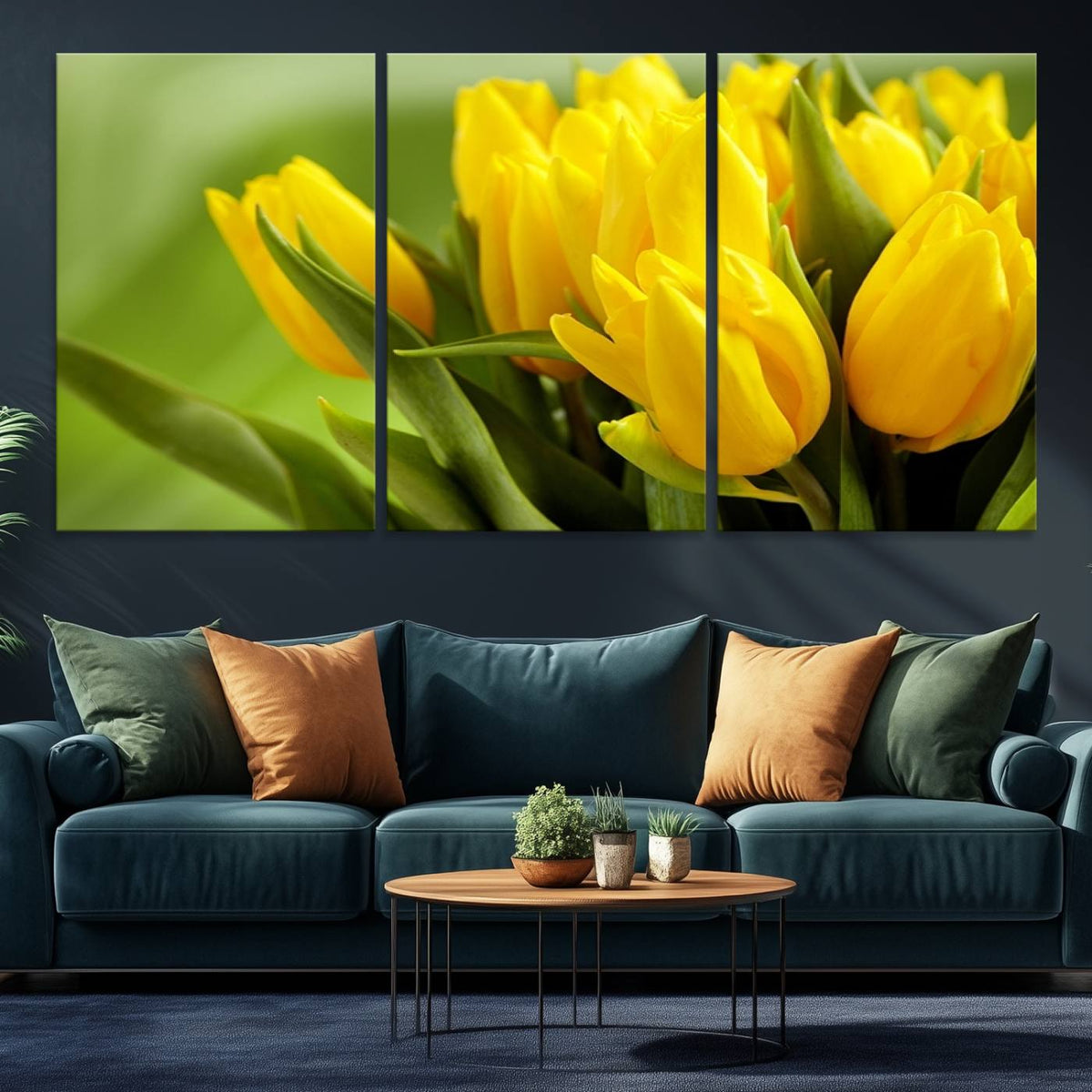 Wall Art Yellow Tulips Canvas Print