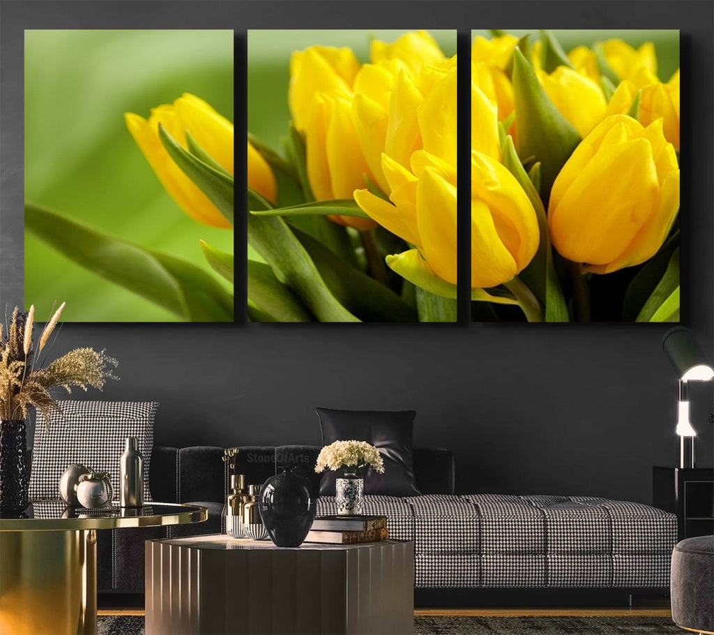 Wall Art Yellow Tulips Canvas Print