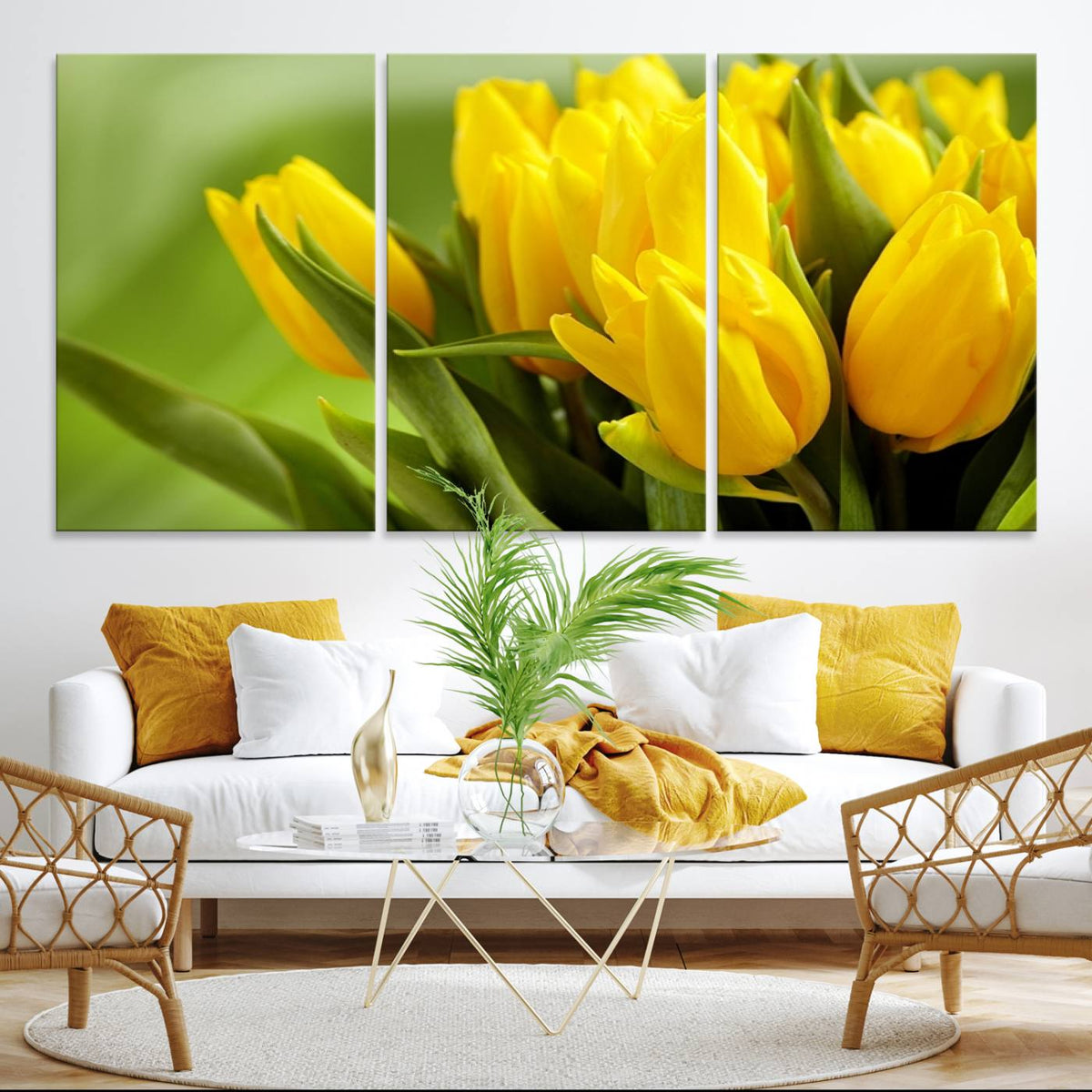 Wall Art Yellow Tulips Canvas Print