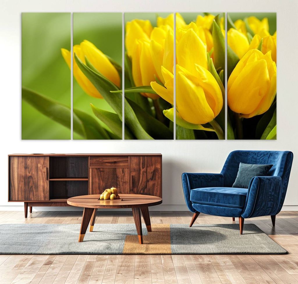 Wall Art Yellow Tulips Canvas Print