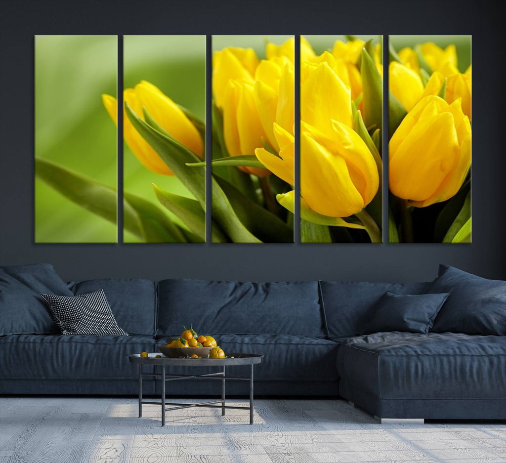 Wall Art Yellow Tulips Canvas Print