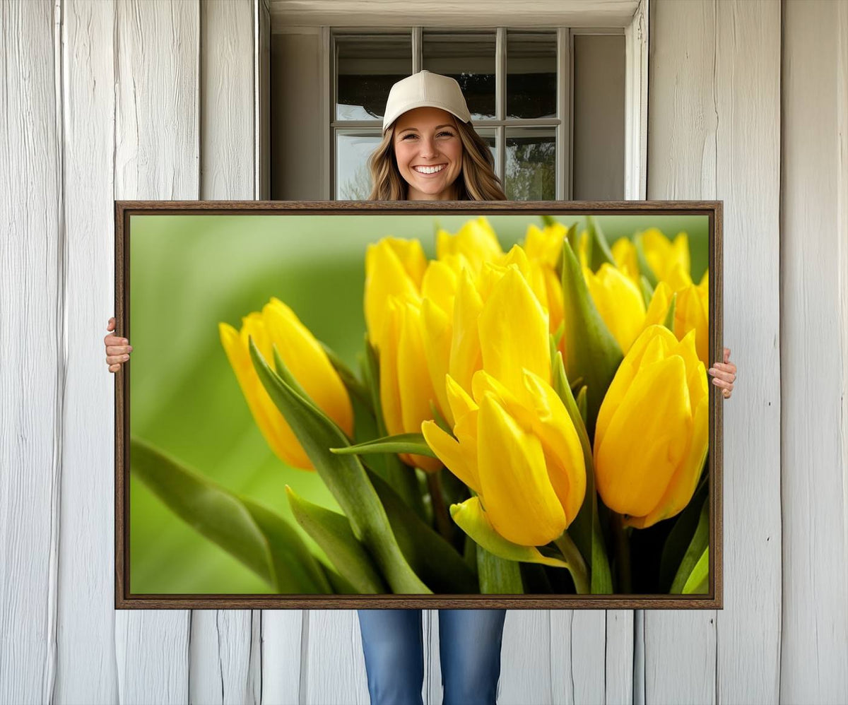 Wall Art Yellow Tulips Canvas Print