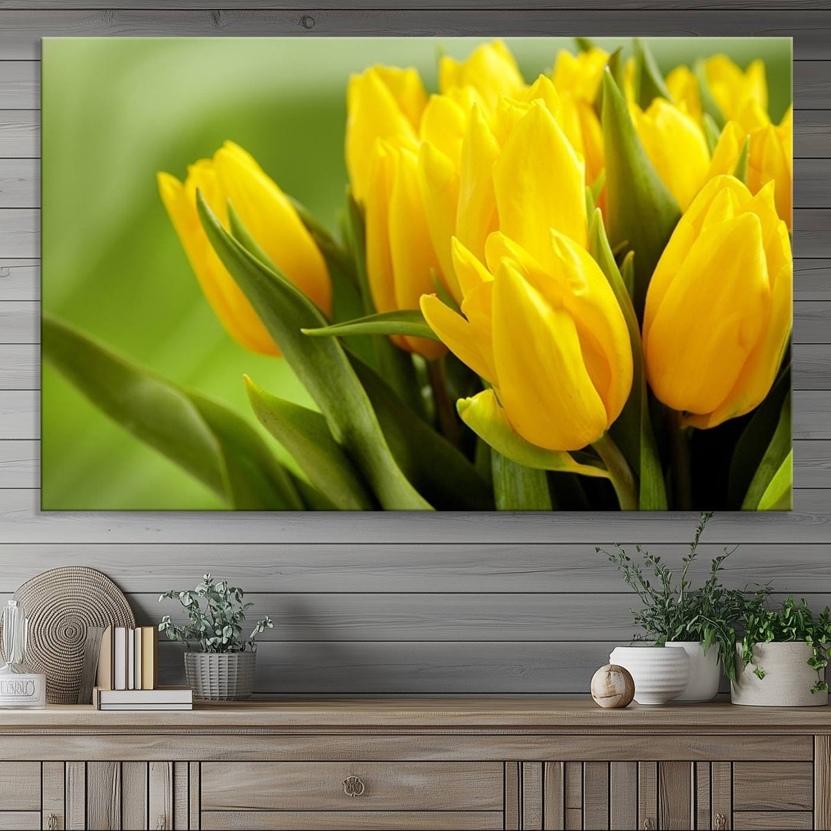 Wall Art Yellow Tulips Canvas Print