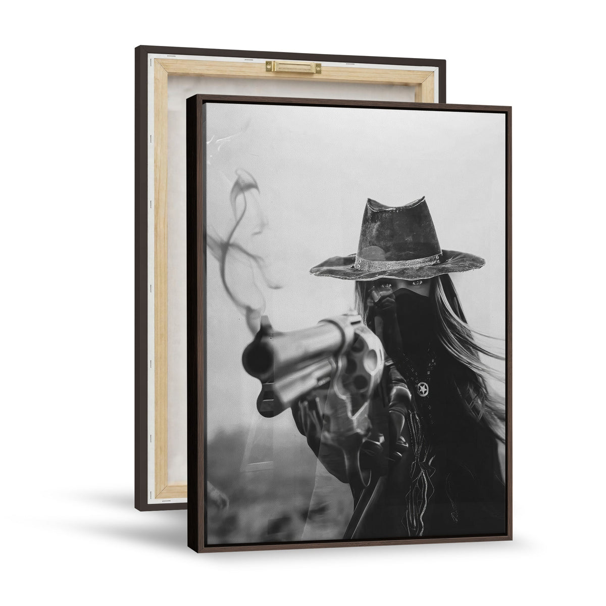 Vintage Cowboy Wall Art Canvas Print - Western Gunslinger Revolver
