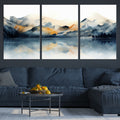 Watercolor Abstract Mountain Lake Wall Art Canvas Print