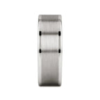 WAYNE Flat White Tungsten Wedding Band with Brushed Finished Center - 4mm - 8mm
