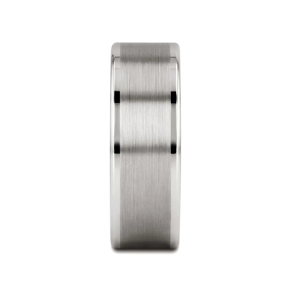 WAYNE Flat White Tungsten Wedding Band with Brushed Finished Center - 4mm - 8mm