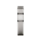 WAYNE Flat White Tungsten Wedding Band with Brushed Finished Center - 4mm - 8mm