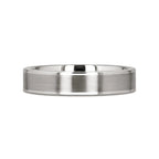WAYNE Flat White Tungsten Wedding Band with Brushed Finished Center - 4mm - 8mm